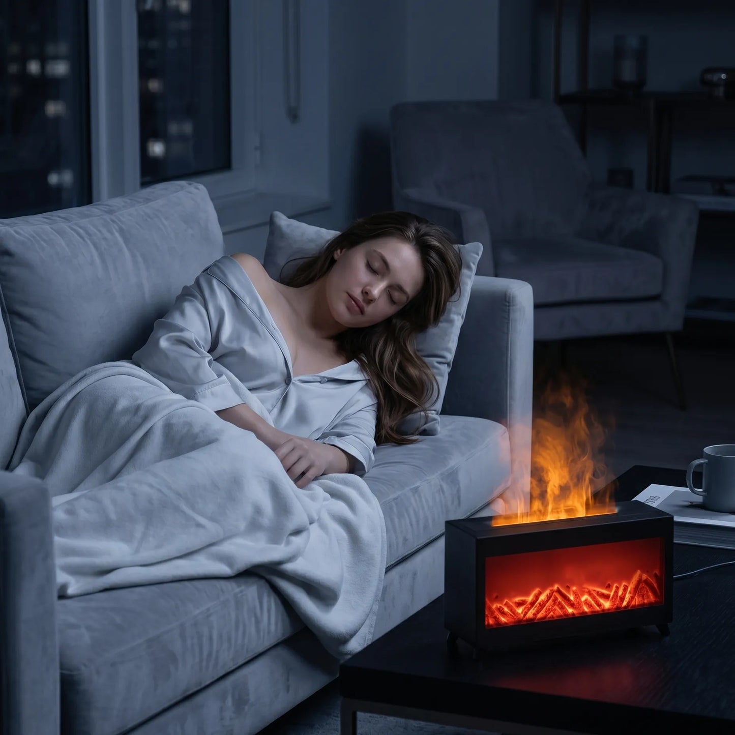 Stress Relief Fireplace Glow Humidifier